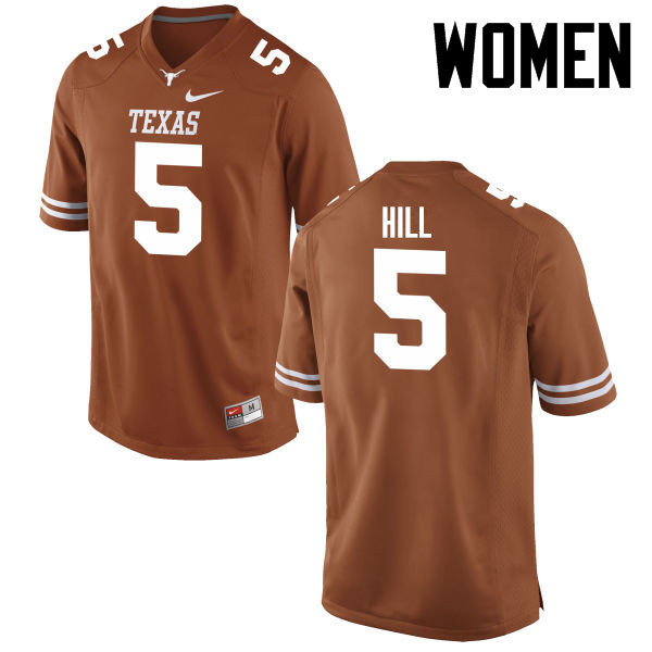 Women #5 Holton Hill Texas Longhorns College Football Jerseys-Tex Orange